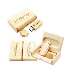 RXFSP Customize Personalised Laser Engraved Solid Wooden USB Flash Drive USB Box Wedding Photo Memory Storage Disk,Wedding Ceremony,Company Customization,Personal Gift (16G, Maple)