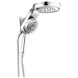 Delta Faucet HydroRain 5-Spray H2Okinetic Dual Shower Head with Handheld Spray, Chrome Shower Head with Hose, Handheld Shower Heads, Detachable Shower, 2.5 GPM Flow Rate, Lumicoat Chrome 58680-PR25