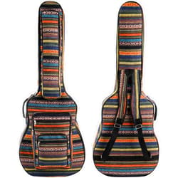 Tosnail 43 Inch Acoustic Guitar Gig Bag with Backpack Strap and 5 Pockets, Bohemian Vintage Guitar Storage Case Bag