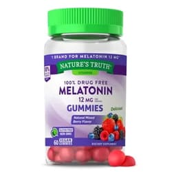 Nature's Truth Melatonin Gummies | 12mg | Vegan, Non-GMO & Gluten Free Supplement | Natural Mixed Berry Flavor | by Nature's Truth