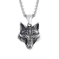 HAQUIL Wolf Necklace, Viking Wolf Head Pendant, Animal Totem Jewelry Gift for Men and Women