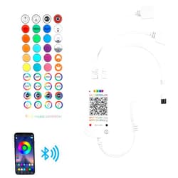 RGBZONE Bluetooth RGB LED Controller, 4-PIN Smart Music LED Strip Lights Controller, 40-Keys IR Remote Control for 5V/12V/24V SMD 5050 3528 RGB LED Strip Lights