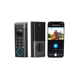 Eufy Security eufy Video Smart Lock E330, 3-in-1 Camera+Doorbell+Fingerprint Keyless Entry Door Lock, Smart Built-in Wi-Fi Deadbolt for Front Door, Auto Lock, App Remote Control, Easy Installation, No Monthly Fee