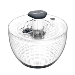 Ourokhome Salad Spinner Lettuce Dryer, One-handed Easy Press Large Vegetable Dryer Salad Mixer with Comfortable and Retractable Pusher and Brake Button for Greens, Herbs, Berries, Fruits, 6.3 QT