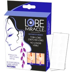 Lobe Miracle- Clear Earring Support Patches - Earring Backs For Droopy Ears - Ear Care Products for Torn or Stretched Ear Lobes