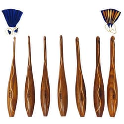 Galaxy Indiacraft Handcrafted Wooden Crochet Hooks with Bag, 4 MM to 10 MM | Comfortable Grip | Smooth Finish & Ergonomic Design | Galaxy Indiacraft (Multi Color, Set of 7)