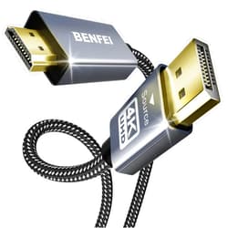 BENFEI 4K DisplayPort to HDMI 15 Feet Cable[Aluminum Shell, Nylon Braided], Uni-Direction DP 1.2 Computer to HDMI 1.4 Screen Cable Compatible with HP, ThinkPad, AMD, NVIDIA, Desktop and More