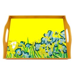 Ducoteduparc Wedding gift - Vincent Van Gogh The Irises - Rectangular Hand Painted Glass Tray with Gold Aluminium Frame