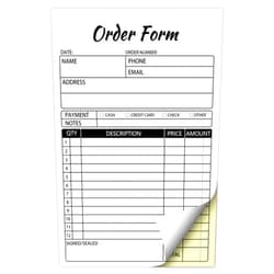 AZDVZD Sales Order Books,2 Part Carbonless Sales Invoice Book for Small Business,5.5 x 8.3 inches,Receipt Book with Cardboard(50 Sets)
