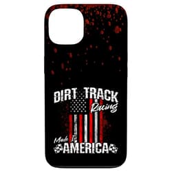 Dirt Track Racing Gifts & Apparel iPhone 13 Modified & Sprint Cars - American Flag - Dirt Track Racing Case