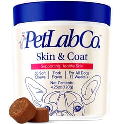 PetLab Co. Skin & Coat Chew - Optimize Scalp and Fur Condition with a Tasty Dog Chew, Packed with Beneficial Fatty Acids, Vitamins and Apple Cider Vinegar to Deliver Comfort and Support a Healthy Coat