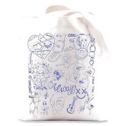 BWWKTOP Singer Malone Canvas Tote Bag Hip Hop Singer Fans Gifts Stay Away Always Tired Shoulder Bag Song Lyrics Merchandise