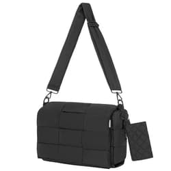 BQKOZFIN Puffer Crossbody Bag for Women Woven Lightweight Puffer Shoulder Bags with coins organizer