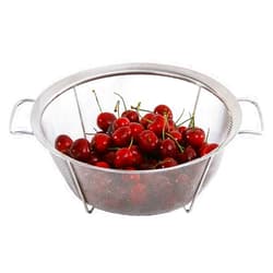 AJIODA Stainless Steel Mesh Colander Strainer Basket, 3 Quart Fine Mesh Net Colander with Heavy Duty Handles & Wide Rim & Resting Feet for Strain, Drain, Rinse, Fry, Steam or Cook Vegetables & Pasta