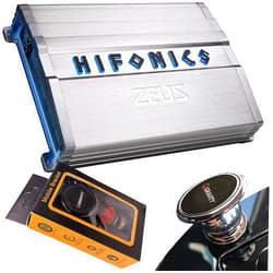 Hifonics ZG-1200.1D 1200 Watts Zeus Gamma Mono Subwoofer Car Audio Amplifier with Gravity Magnet Phone Holder Bundle