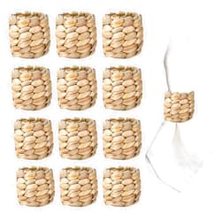 APTWOW Rustic Napkin Rings Set of 12, Hand-Woven Farmhouse Fall Napkin Rings, Holiday Party, Christmas, New Year Eve, Thanksgiving Dinnerware, Easter Napkins Rings