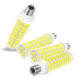 DUMILOO E11 Led Bulb Dimmable, 100 Watt Halogen Equivalent, 10W Daylight White 6000K, T3 T4 Mini Candelabra Base, JDE11 120V 100W for Ceiling Fans, Chandeliers, Cabinet Lighting, Pack of 4