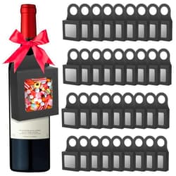 SAYAYA 36 Pcs Kraft Paper Wine Bottle Box with Window Empty Wine Bottles for Decoration Hanging Foldable Gift Wine Boxes Holds Truffles Clear Treat Boxes Chocolate Covered Strawberries Boxes (Black)