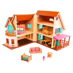 Li'l Woodzeez – Large Cottage Playhouse for Animal Figures – Pretend Play Toy House – 3+ Years