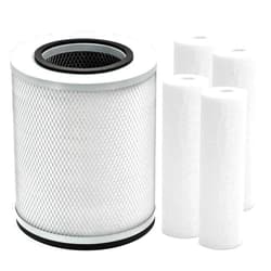 HSIAMEN FR200 Replacement Filter Compatible with Austin Air Healthmate Plus Junior & Junior Air Purfier HM200 HM205 with 4 White Pre-Filter, Compared to Part # FR200 FR205