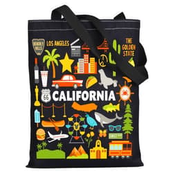 WZMPA California Travel Tote Bag - Vacation Gift & Shopping Grocery Bag - Souvenir Gift
