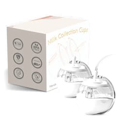 Bwcece Wearable Silicone Milk Collection Cups,Closed System BreastMilk Collector Cup Works with Baby Buddha,Spectra,Medela,Ameda MYA,Zomee,Freemie(24mm-2PCS)