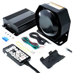 JAMTON 200W 12V 37 Tone Emergency Siren PA System, Slim Speaker Horn with Handheld Remote Control and Microphone for Emergency Vehicles Police Car Firefighter Ambulance SUVs