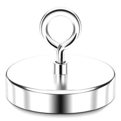 FINDMAG Super Strong Neodymium Fishing Magnets, 1600lbs Pulling Force Rare Earth Magnet with Countersunk Hole Eyebolt for Retrieving in River and Magnetic Fishing (120mm)