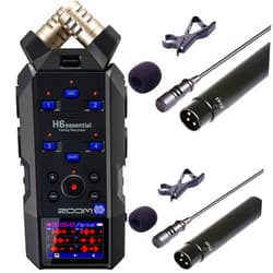 Teds Electronics Zoom H6essential 6-Track 32-Bit Float Portable Audio Recorder with 2x Vidpro Professional Wired XLR Lavalier Microphone XM-L2 for Pro Audio Equipment with XLR Input