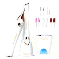TOUCHBeauty Electric Nail File Drill with 10pcs Nail Bits for Natural Nails, Manicure Pedicure set with UV light Stand, Nail Buffer Drill Polisher Fingernails Toenails Care Set