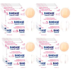Sosation 400 Pcs Adhesive Spot Bandage Flex Fabric Adhesive Bandages 0.87 Inch Diameter Round Swathe with Non Stick Pad