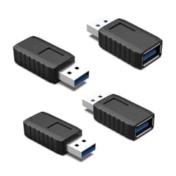 ELUTENG USB Coupler Male to Female 4Packs USB 3.0 Type A Adapter Superspeed 5Gbps USB Port Extension Connector Bridge Compatible with Laptop Computer Hard Drive Printer Camera