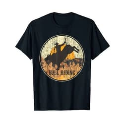 Bull Riding Rodeo Western Country Gift Cowboy Vintage T-Shirt
