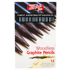 Koh-I-Noor Progresso Woodless Graphite Pencil Set, 6 Degrees, 2 Pencils Per Degree, 12 Pencils (FA8911.12)