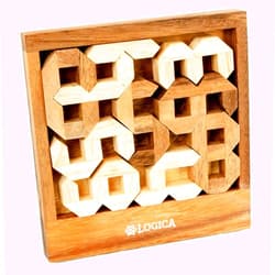 LOGICA GIOCHI Logica Puzzles art. Numbers - Digigrams - Geometric Brain Teaser in Fine Wood - Difficulty 4/6 Extreme - Mind Puzzle