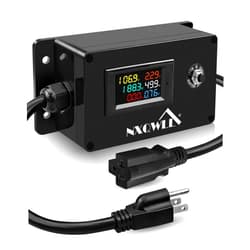 NXQWLL 20A AC Power Meter, 125V NEMA 5-15P to NEMA 5-20R Outlet Monitor, LCD Display Digital Multimeter Tester, Multifunction Energy Monitor Voltage Current Frequency Power Factor