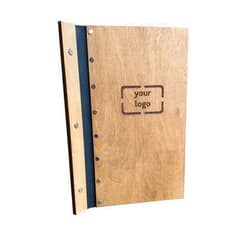 Kyivworkshop Wooden Menu, Menu, Menu Cover, Restaurant Menu Cover (Legal paper size, cherry)