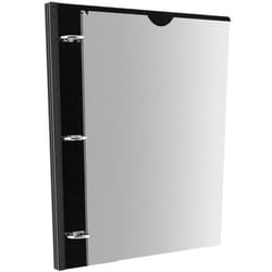 JISUSU Telescoping 3 Ring Binder with Customizable Front Cover - 1 PCS, Flexible Round Binder with Customizable Front Cover and Clear Catalog Pocket, Holds 8.5x11 inch Paper -Black
