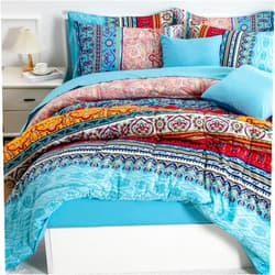A Nice Night Boho Paisley Bohemian 7PC Bed in A Bag Queen Comforter Set, Colorful Boho Chic Medallion Exotic,Soft Microfiber Bedding (Boho-Multi)