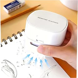 TRZLIFE Desk Vacuum Cleaner,Mini Vacuum for Desk Two AA Batteries High Suction Material Acrylic Strong and Durable Table dust Catcher Suck up Crumbs Dirt White Two AA batteries