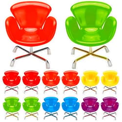 Sosation 12 Pieces 1:6 Scale Dollhouse Miniature Plastic Chair Colorful Miniature Chair Dollhouse Furniture DIY Mini Armchair Backrest Swivel Egg Chairs for Dolls Accessories Decoration, 6 Colors