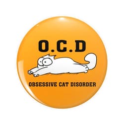 Veteran Pins Ocd Obsessive Cat Disorder Simons Cat Funny For Men Simons Cat Ocd Trending For Women Cat Charcater Cartoon Funny Keychain Stainless Steel with Ring