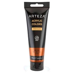 ARTEZA Metallic Acrylic Paint, (Bronze A730) 120 ml/tube, Highly Pigmented & Fade-Resistant, Non-Toxic, for Artists & Hobby Painters
