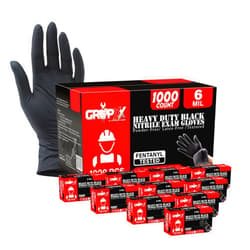 London Labs Heavy Duty 6 Mil Black Nitrile Gloves, Disposable Latex&Powder Free, Mechanic, Food Prep, Tattoo(1000 CT)