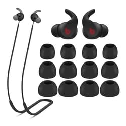 IiEXCEL Strap Ear Tips Kit Compatible with Beats Fit Pro, Anti-Lost Soft Silicone Lanyard Neck Rope Cord Lease Replacement Gel Eartips Skin Accessories Compatible with Beats Fit Pro - Black