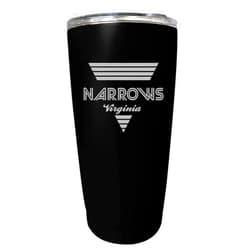 R and R Imports Narrows Virginia Souvenir 16 oz Black Stainless Steel Tumbler Retro Design