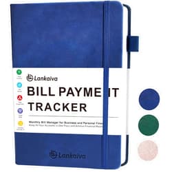 Lankaiva Bill Tracker Notebook - Budget Planner and Monthly Bill Organizer for Expense Tracker Notebook with 2280 Billing Records- Bill Payment Tracker with Checklist for Monthly Payments and Savings, Blue