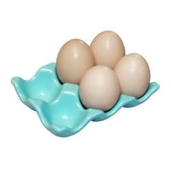 Bealuffe Ceramic Egg Holder Egg Tray Porcelain Fresh Egg Holder for Fridge Countertop Kitchen Storage Half Dozen 6 Cups
