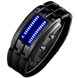 Gosasa Wrist Watches Men's LED Digital Watch Fashion Classic Waterproof Stainless Steel Watches Black