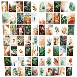 LIIGEMI 70PCS Botanical Wall Collage Kit Aesthetic Pictures, Photo collage kit, Bedroom Decor for Teen Girls, VSCO Girls Bedroom Decor, Aesthetic Posters，70 Set 4x6 Inch (Green)